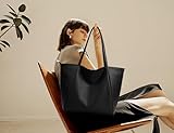 KALIDI Handtasche Damen Shopper Tasche Tote Bag PU Leder Große Schultertasche mit Reißverschluss für Arbeit,Einkauf，Schule