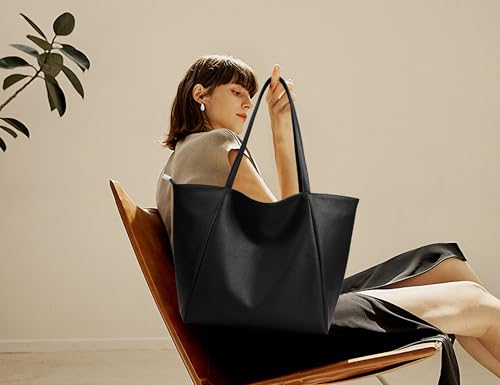 KALIDI Handtasche Damen Shopper Tasche Tote Bag PU Leder Große Schultertasche mit Reißverschluss für Arbeit,Einkauf，Schule