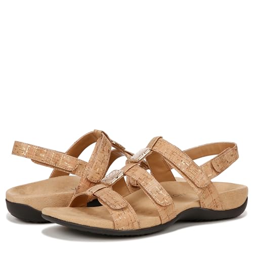 Image of Vionic Rest Amber Backstrap Sand Women Man Made Or Natural Cork Black Sandal (279-171440)