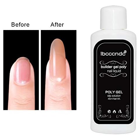 Professional Nail Extension Liquid Poly Gel Refill, Nail Liquid Slip Solution Soak Off Nail Builder Gel Nail DIY Extension Tool Cover