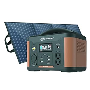 Southwire Elite 500 Series, 515Wh Backup Lithium Battery, 120V/500W Pure Sine Wave AC Outlet, Solar Generator, with 100W Solar Panel Included for Home Backup Power, Emergency Power, Camping and more