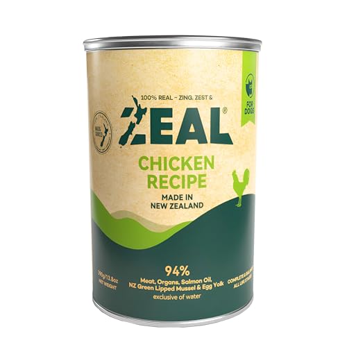 Image of ZEAL New Zealand Wet Dog Food - High Protein, Pure Nutrition, Grain-Free with Superfoods (Chicken, 13.76oz Can 12-Pack)