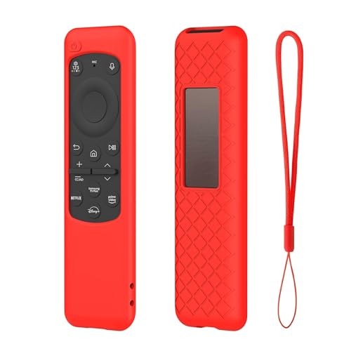 Image of ADDGRIP Silicone TV Remote Cover Compatible with Samsung Smart TV Remote 2023 BN59-01432G BN59-01432A (Samsung Smart TV 2023 Model Solar Remote Cover - Style 8, Red - Style 8)