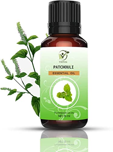 Image of VIRTUAL Patchouli Essential Oil 15ml Pure Natural Undiluted Therapeutic Grade Oil for Anti Aging Acne Dry Skin Wrinkles Aromatherapy Diffuser Massage Use