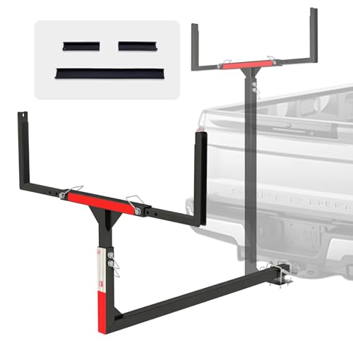 GAMINA KAVISI Truck Bed Extender Hitch Mount,2-in-1 Design Adjustable Pickup Truck Bed Extender, with a Load Capacity of 500 pounds, Ideal for Canoes, Kayaks, ladders, and Lumber.
