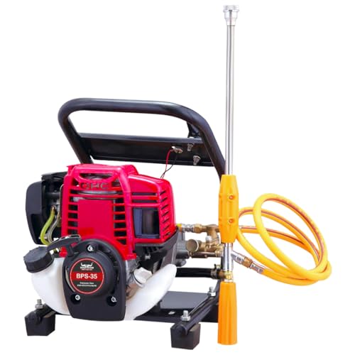 Image of Balwaan Krishi 35cc 4 Stroke Engine Power Pressure Sprayer Pump | BPS-35 | with Spray Gun & 50 Meter Hose Pipe, High Pressure Pump for Gardening, Cleaning