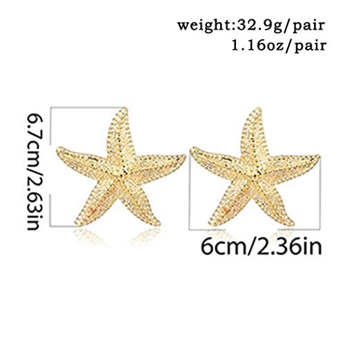 Starfish Earrings Large Gold Statement Big Star Earrings for Women Boho Fashion Beach Ear Jewelry Accessories4