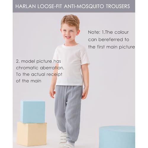 Image of GFQLONG Toddler Boy Linen Pants Girl Cotton Summer Loose Pant for Kid 2-6T | 4 pack toddler pants,light,lightweight,thin,muslin,baggy,gauze,wide leg,barrel,plain,harem bloomers for little boys