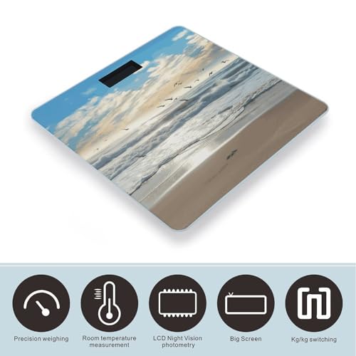 Báscula digital de baño con pantalla LED y vidrio templado miniatura 3
