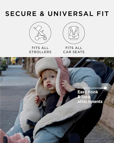 Image of 7AM Enfant Stroller Blanket 212 - Adjustable Baby Car Seat Zipped Blanket for Babies Winter, Unisex Multi Purpose Fleece Lined Warm Hooded Toddler Footmuff Water Repellent | (6M - 4T)