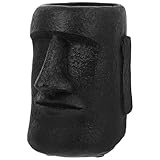 DECOMELODY Maceta Decorativa de Resina para Suculentas Forma de Estatua Isla de Pascua, Uso Interior y Exterior