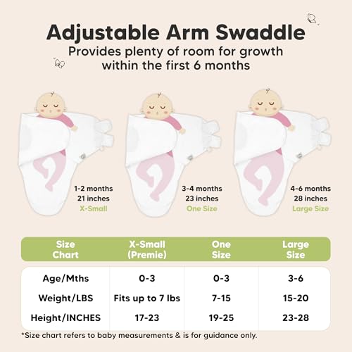Image of 3-Pack Organic Baby Swaddle Sleep Sacks - Swaddles for Newborns, Infant 3-6 Months, Baby Girls, Boys, Soft & Snug Newborn Sleep Sack, Nursery Swaddling Blankets (Sage, L)