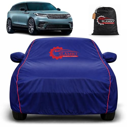 Image of Premium 100% Waterproof Car Cover for Range Rover Velar Model | All-Weather, UV & Dust Protection | Heavy-Duty 3-Layer Fabric | Custom Fit with Mirror & Antenna Pockets | Navy Blue