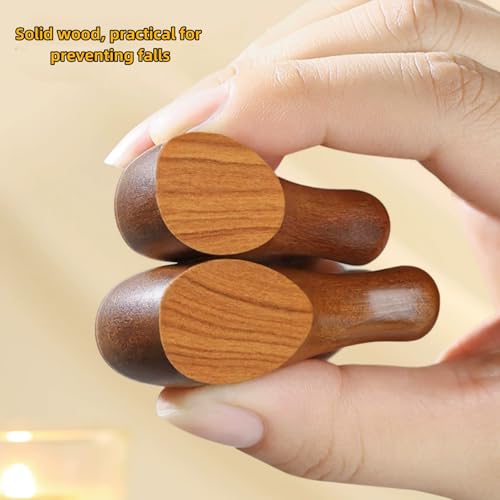 Masajeador de cuero cabelludo de madera con forma de gato miniatura 5