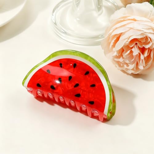 Pinza para cabello diseño sandía acrílico miniatura 2