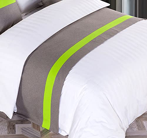 Gzqiawy Bed Runner, Design Geometric Streaks, Decorative Accent Bedding Scarf For Hotels Homes And Guestrooms,Gray Green,50 X 180Cm (Bed Scarf Only) #TOP1
