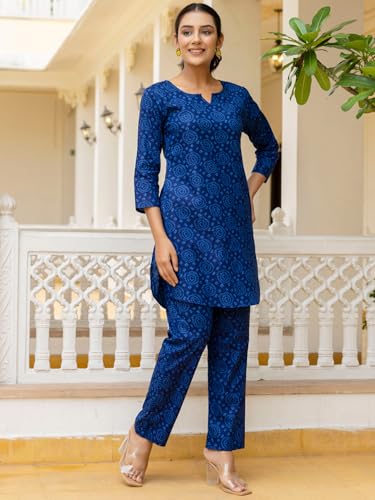 Image of feranoid Elegant V-Neck 3 /4 Sleeve Kurta & Pant Co-ord Set (S-XXL)