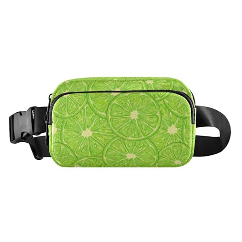 Riñonera de moda Lime Slice Citrus para mujeres, hombres, adolescentes, impermeable, esencial de viaje con correa ajustable para viajes, gimnasio, trabajo, Lima rodaja de cítricos, 1 size