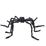 Tepoinn Giant Spider Holiday Decoration 4.9FT/150CM Halloween Decorations Foldable Spider Best Halloween Decoration(Black)