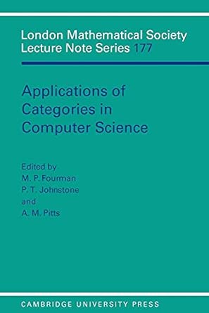 LMS: 177 Applications of Categories: Proceedings of the London Mathematical Society Symposium, Durham 1991 First Edition book cover