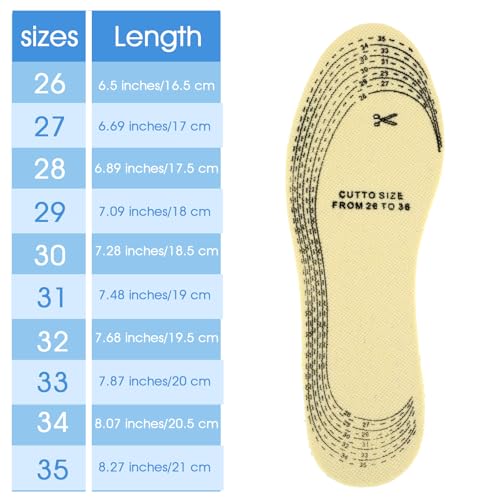 Image of Ptwola 2 Pairs Kids Memory Foam Shoe Insoles Cuttable Comfort Arch Support Insert Shock Absorption Cushioning Children Replacement Shoe Sole(Blue+Grey)