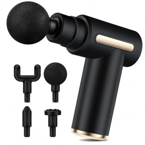 Image of Deep Tissue Massage Gun | Percussion Body Massager with 4 Massage Heads & 6 Adjustable Speeds | Handheld Muscle Massager for Neck, Shoulders, Back, Arms, Legs & Feet