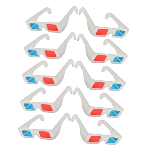 Gadpiparty 10 Pezzi Occhiali 3d e Blu Per Film in Montatura Cartacea Per Giochi e Dvd