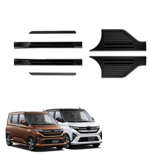 FOR 新型ムーヴ LA850S LA860S型 (2025年6月〜)ステップガードサイド ステップガード カバー ガーニッシュ耐摩耗プレート ステンレス鋼素材 傷防止 汚れ防止 取り付け簡単 6pcs 新型 ムーヴ アクセサリー (ブラックチタン)