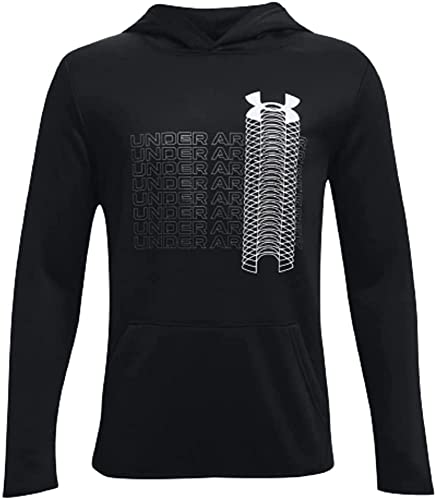 Hoodie Under Armour Boys Armour Fleece noir grand confort en taille L