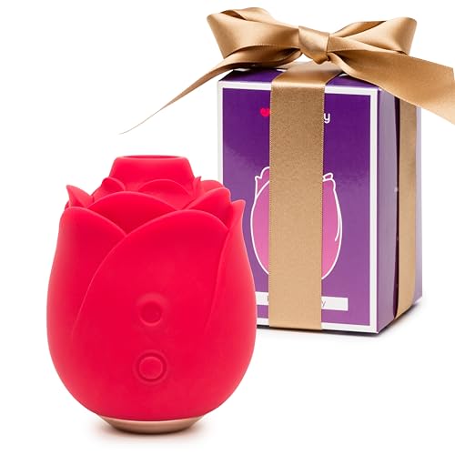 Lovehoney Rose Clitoral Sucking Toy - Clit Stimulator with 6 Suction Speeds - Waterproof Sucker Vibrator - Rechargeable Vibrating Adult Sex Toys for Women - Waterproof - Gifts for Women - Red