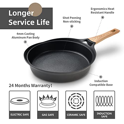 Eslite Life Pots And Pans Set Nonstick Kitchen Cookware Set, Cast Aluminum Shot Peening Craft Long-Lasting Nonstick, 10-Piece #TOP2
