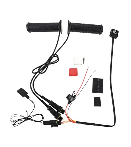 ATV Heated Grips with Thumb Warmer 7/8 Lock-On Heated Grip ATV 3-Level Heating Settings Grips for 12V Motorcycle Handlebars Heating Hand Warmers