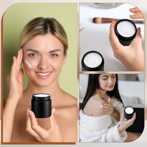 Image of Norme 48 Pcs 4 oz Glass Jars with Lids Cosmetic Jars, Frosted Black