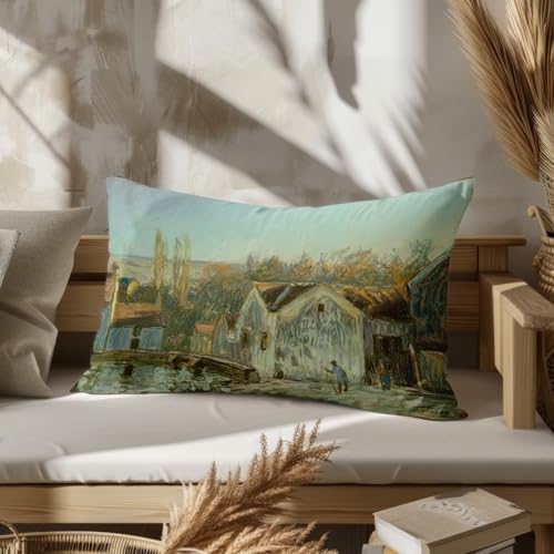 Housse de coussin africain rectangulaire CEVAN en coton lot de 4