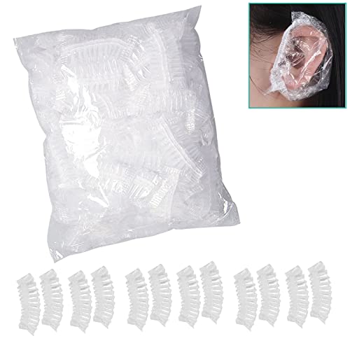 100 Pezzi paraorecchie Doccia impermeabili, Monouso, Trasparente Cuffie Orecchio con fascia elastica, per casa e hotel, Bagno, Spa,ect