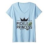 Photo Gallery donna divertente pickle principessa cetriolo verdura amanti ragazza maglietta con collo a v Photo Gallery donna divertente pickle principessa cetriolo verdura amanti ragazza maglietta con collo a v