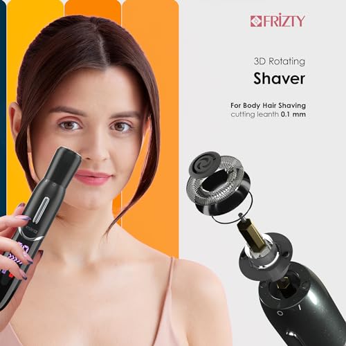 Image of Frizty 6 in 1 Body Hair Trimmer for Men and Women | 90 minute runtime | 1 year warranty | Trimmer for Eyebrow, Face, Beard, Body, Bikini and Underarms | Hair Removal Machine For Men and Women