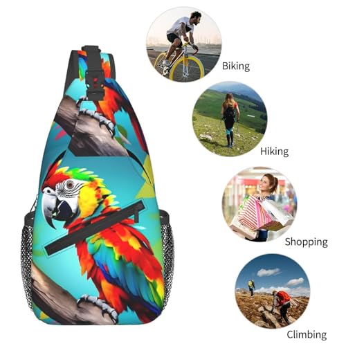 Bolso bandolera Parrots estampado para senderismo miniatura 6