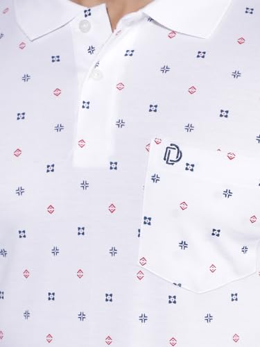 Image of Dollar Cotton Rich Fabric Printed Men's Polo T-Shirt | All-Over Prints | Embroidery Logo Branding on Pocket | Wide Array of Attractive Colours & Prints