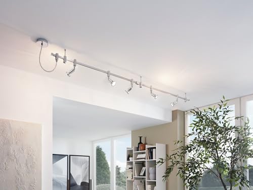 Eglo Lampada Da Soffitto A Led Vilanova, Lampadario Da Soffitto A 5 Luci, Faretto, Luci In Alluminio E Acciaio, Lampada Da Cucina In Cromo, Faretti Per Soggiorno, GU10 Incl. - 2