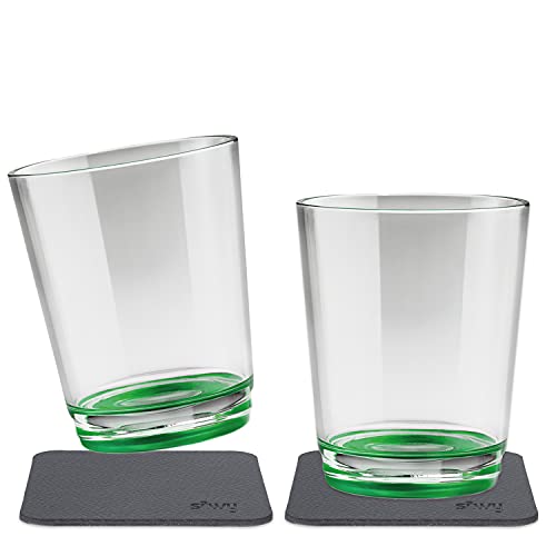 silwy® Gobelets magnétiques antidérapants et incassables en couleur Sour Green, deux nano gel pads métalliques inclus (set de 2)