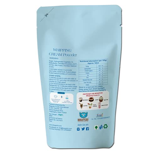 Image of BOGATCHI Whipping cream for cake, Whipping Cream Powder, Whipped Cream, Premium Whipping cream Powder, Rich Whipping cream|FREE One Extra Whipping Cream Powder(50g)+ Colorful Balls (25g)