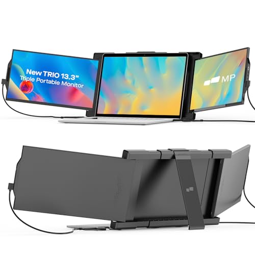 Image of Trio Portable Monitor for Laptop, Mobile 13.3 Dual & Triple Screen 1080P IPS Display Laptop Monitor, USB A /Type-C, On-The-Go for Mac, PC,Linux, Chromebook 13-17 Laptops