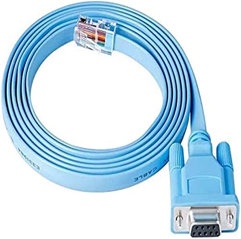 DTECH RJ45 to RS232 9-pin DB9 Serial Port Female to RJ45 Ethernet Console Cable Cisco Device Management Serial Adapte (1.8m, Blue)