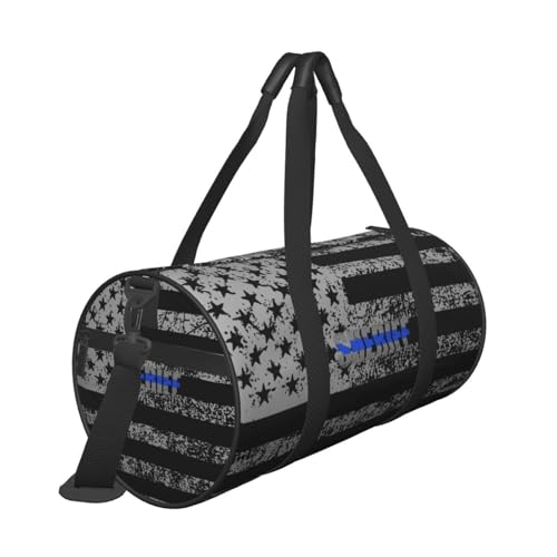 Sheriff Thin Blue Line Convertible Garment Bag with Shoulder Strap, Carry on Garment Duffel Bag for Men - Rolling Foldable for Travel Luggage Bags (Black)4