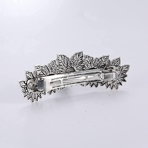 Dreamtimes Oak Leaf Hair Clip Large Hand Crafted Metal Barrette French Hair Clip Vintage Viking Celtic Knot Protection Hair Clip Barrettes Gift For Women Girl Viking Hair Accessories #TOP6