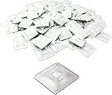 Large, Premium Zip Tie Adhesive-Backed Mounts 100 Pack by Phyxology Supply. Pro-Grade, UV White Cable Tie Bases: 1.1 in x 1.1 in. Screw-Hole Anchor Point Gives High-Strength Durability