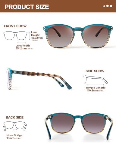 Bircenpro Polarized Sunglasses For Women UV - Protection Womens Trendy Fashion Large Shades With Acetate Frame BC2110 - Image 4