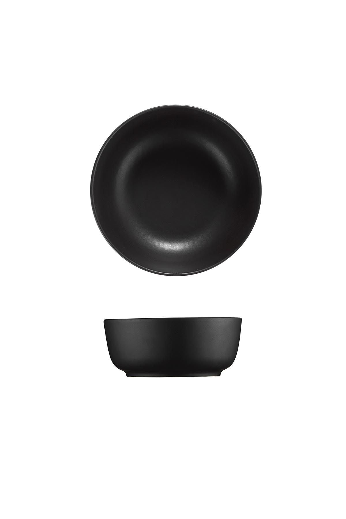 Elegante juego de cena de 16 piezas, color negro mate, 100% porcelana, incluye platos de servicio, platos profundos, platos para tartas y cuencos, apto para lavavajillas y microondas