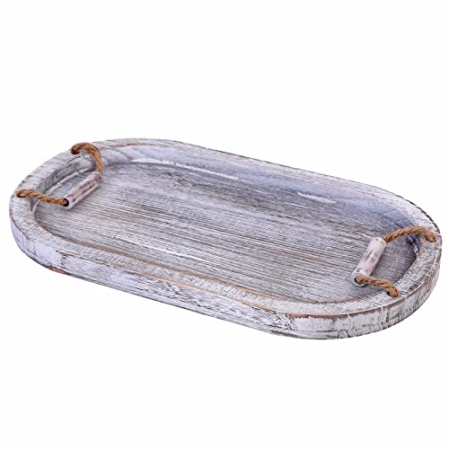 U/D Ud Wooden Serving Tray With Handles Rustic Farmhouse Decor Wood Pallet Decorations Ottoman Trays For Coffee Table Living Room Couch Tray thumb #8